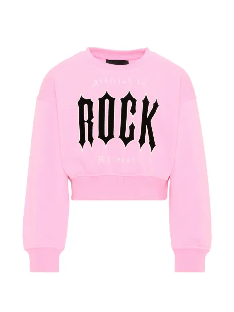 John Richmond Junior logo-print cropped sweatshirt