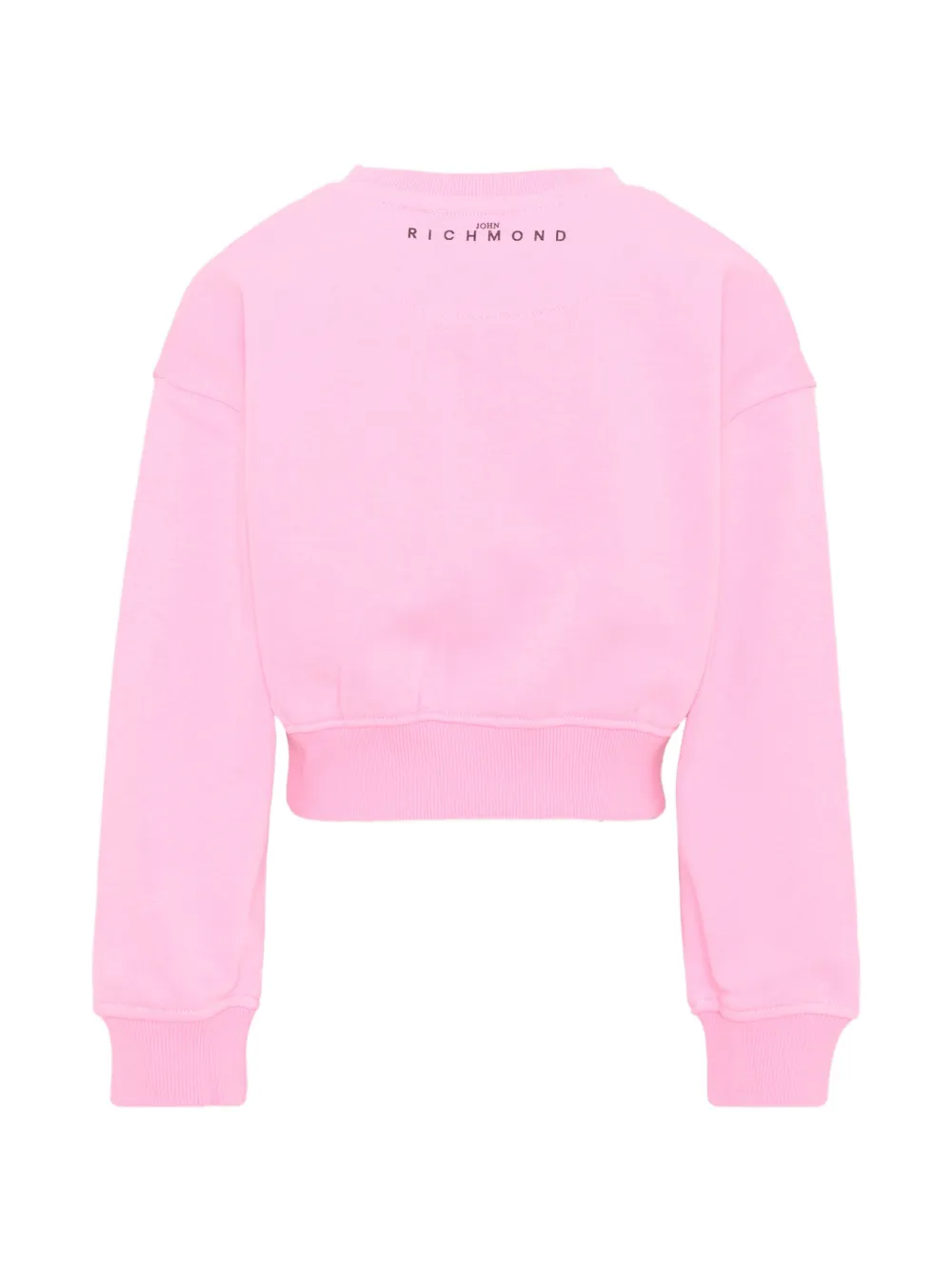 John Richmond Junior Cropped sweater met logoprint Roze