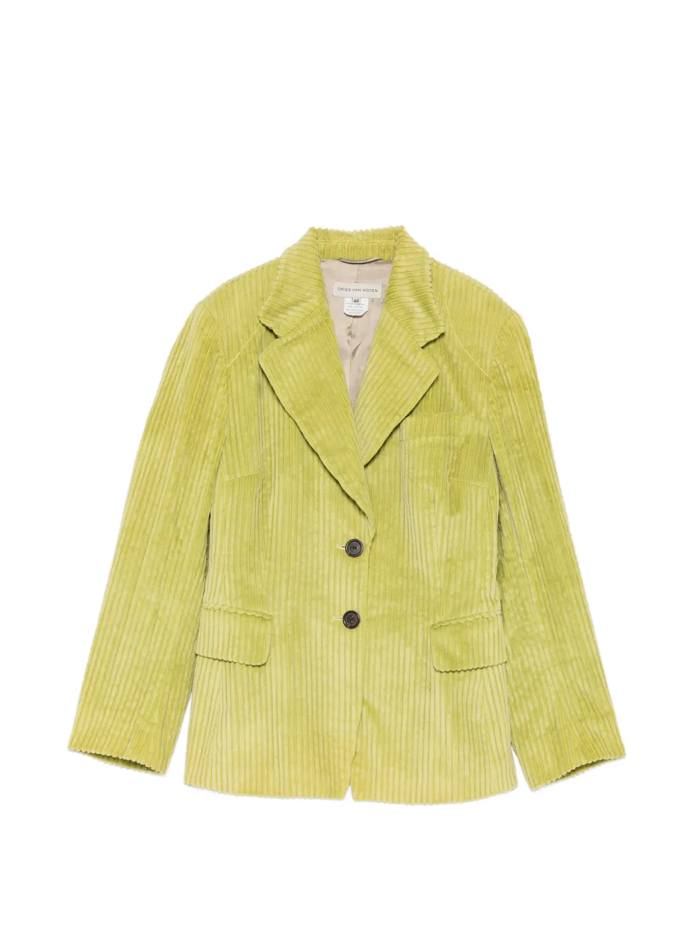 Pre-owned Dries Van Noten 1990s Corduroy Blazer In Green