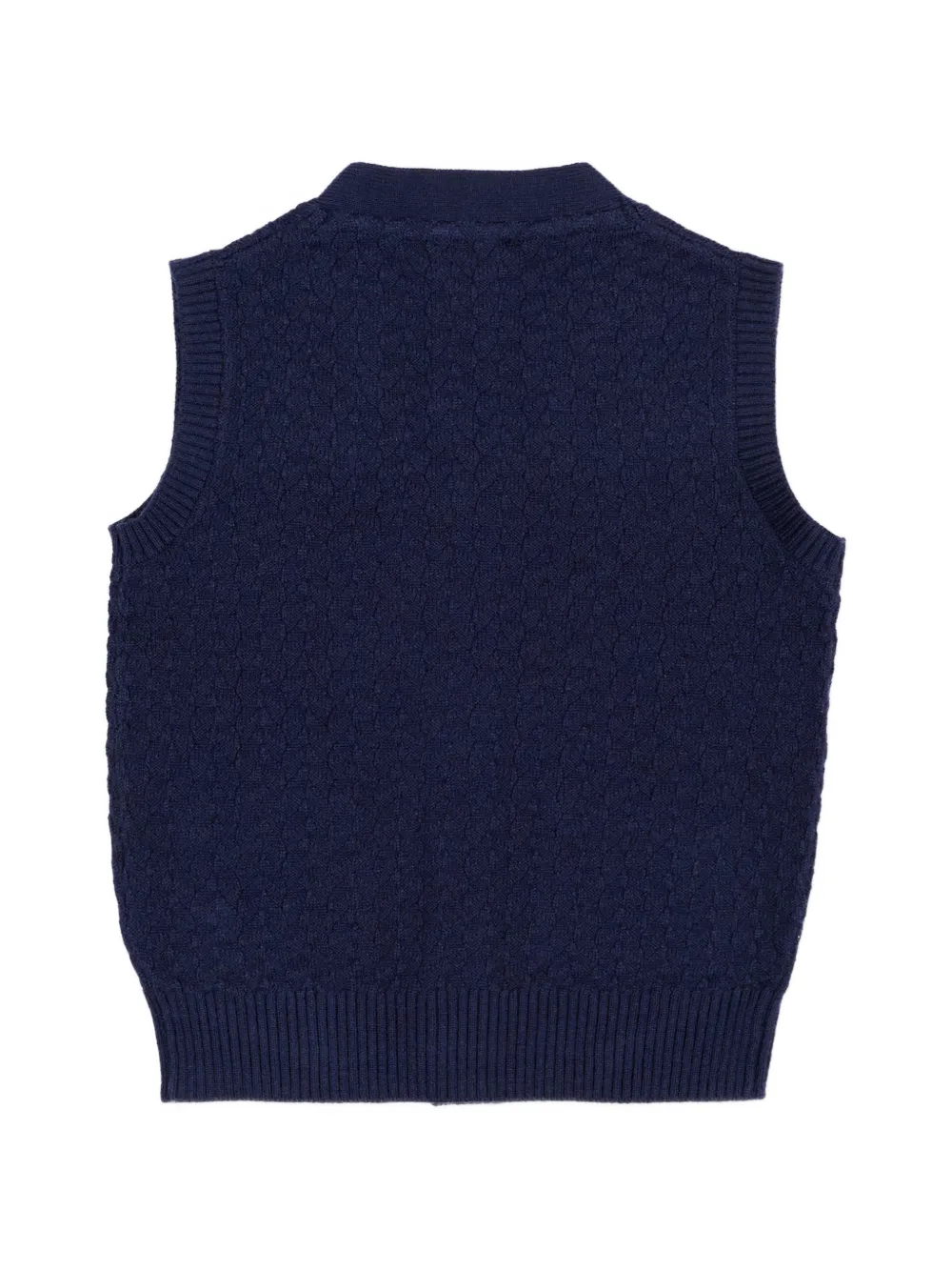 TRUSSARDI JUNIOR Kabelgebreide gilet met knopen Blauw