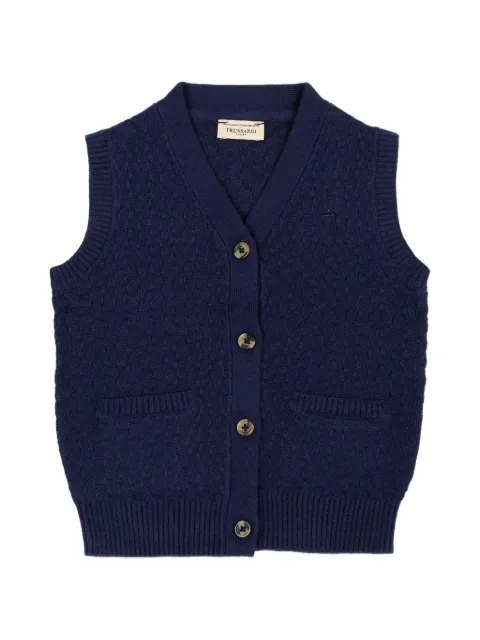 TRUSSARDI JUNIOR chaleco de punto de ochos con botones