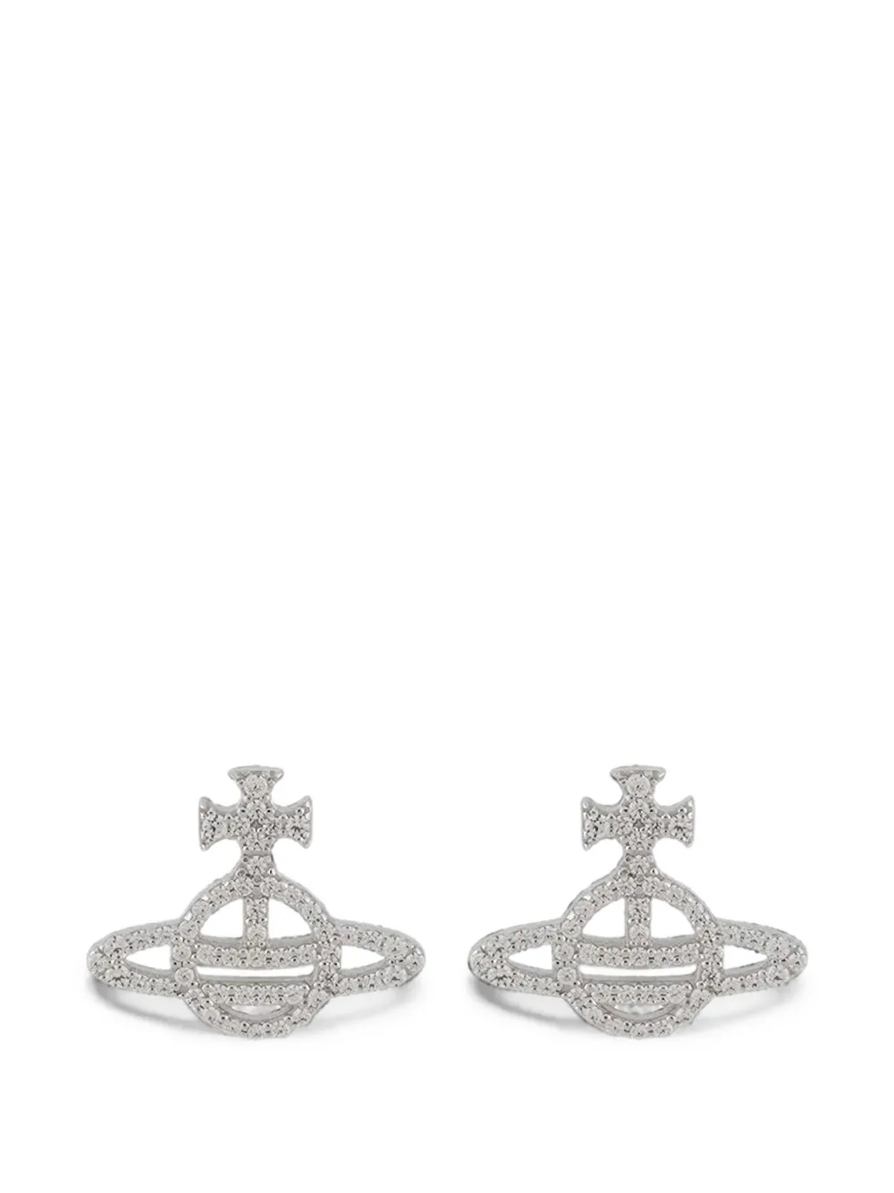 Vivienne Westwood Orecchini Calliope con cristalli - Argento