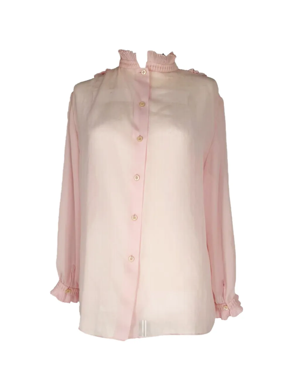 Prada Pre-Owned ruffled button-down blouse - Rosa