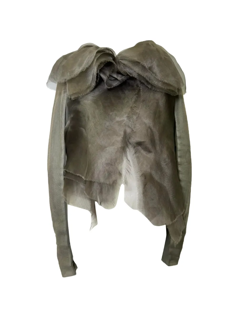 Rick Owens Vintage frayed organza cardigan - Grau