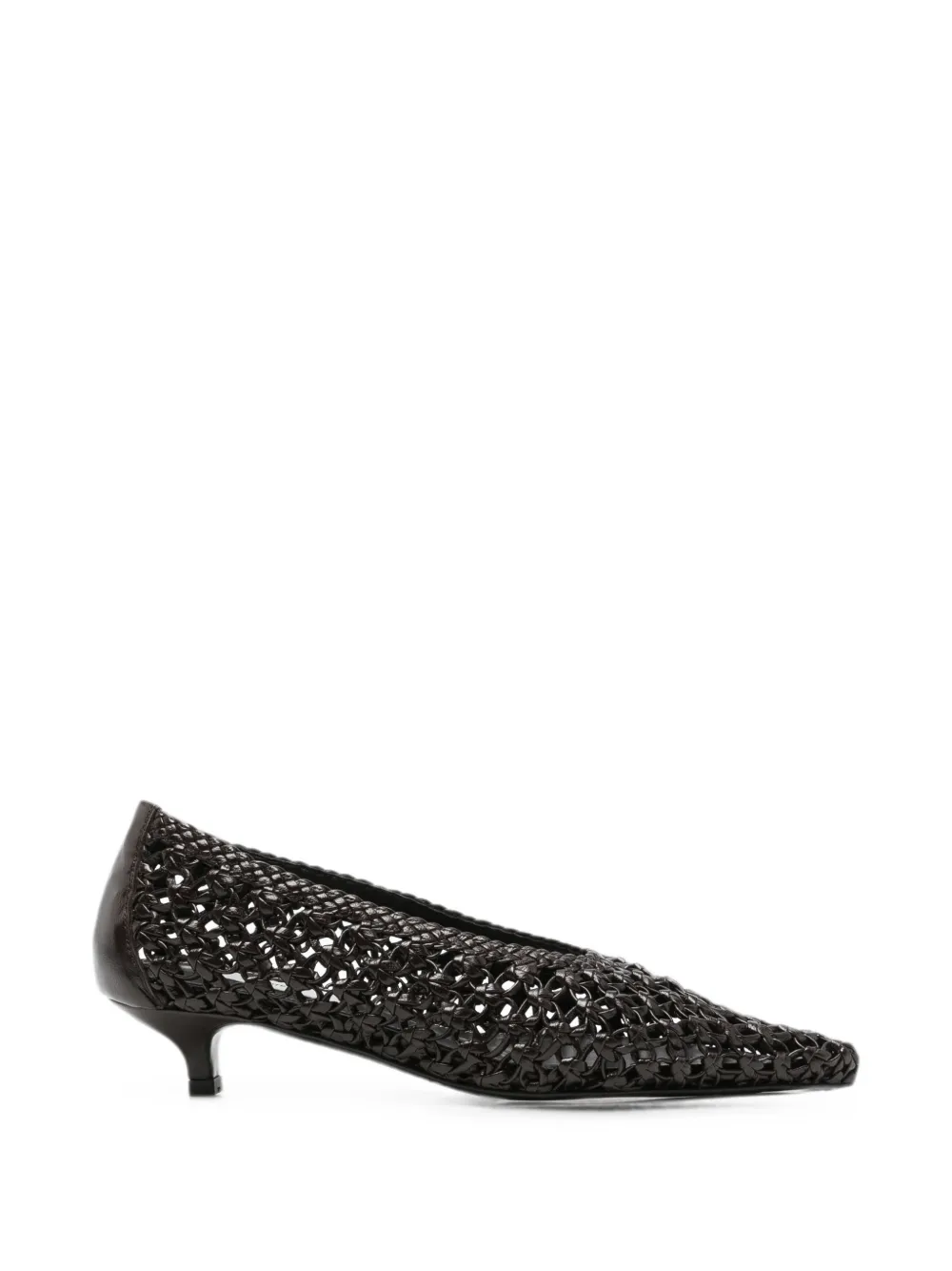 Totême Woven Pointed-toe Leather Pumps In Brown