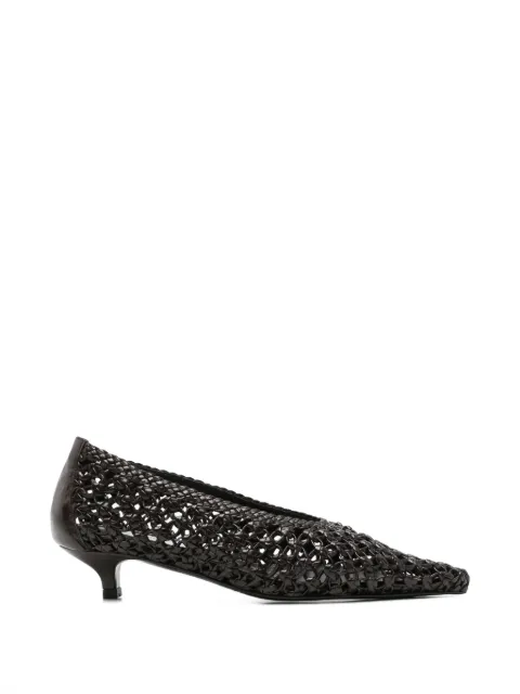 TOTEME woven pointed-toe leather pumps