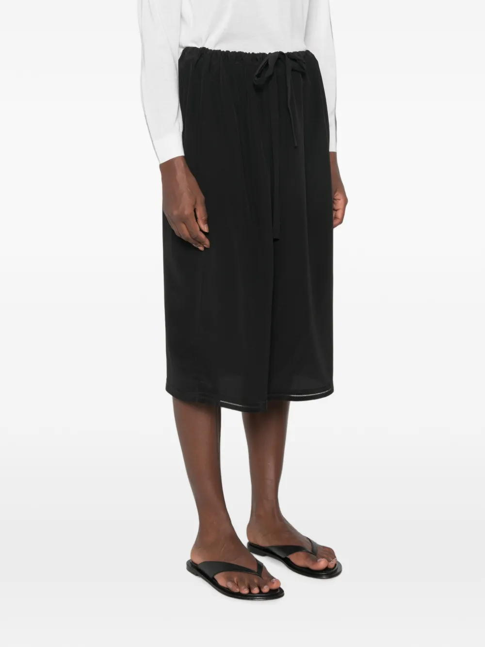 TOTEME drawstring-waist midi skirt Zwart