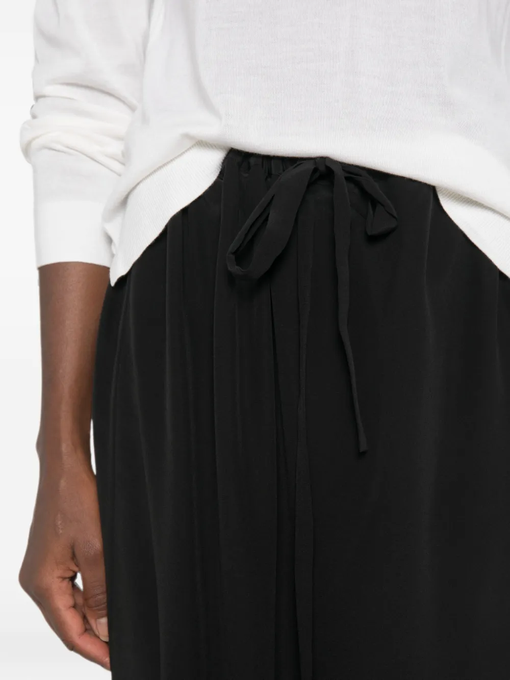 TOTEME drawstring-waist midi skirt Zwart