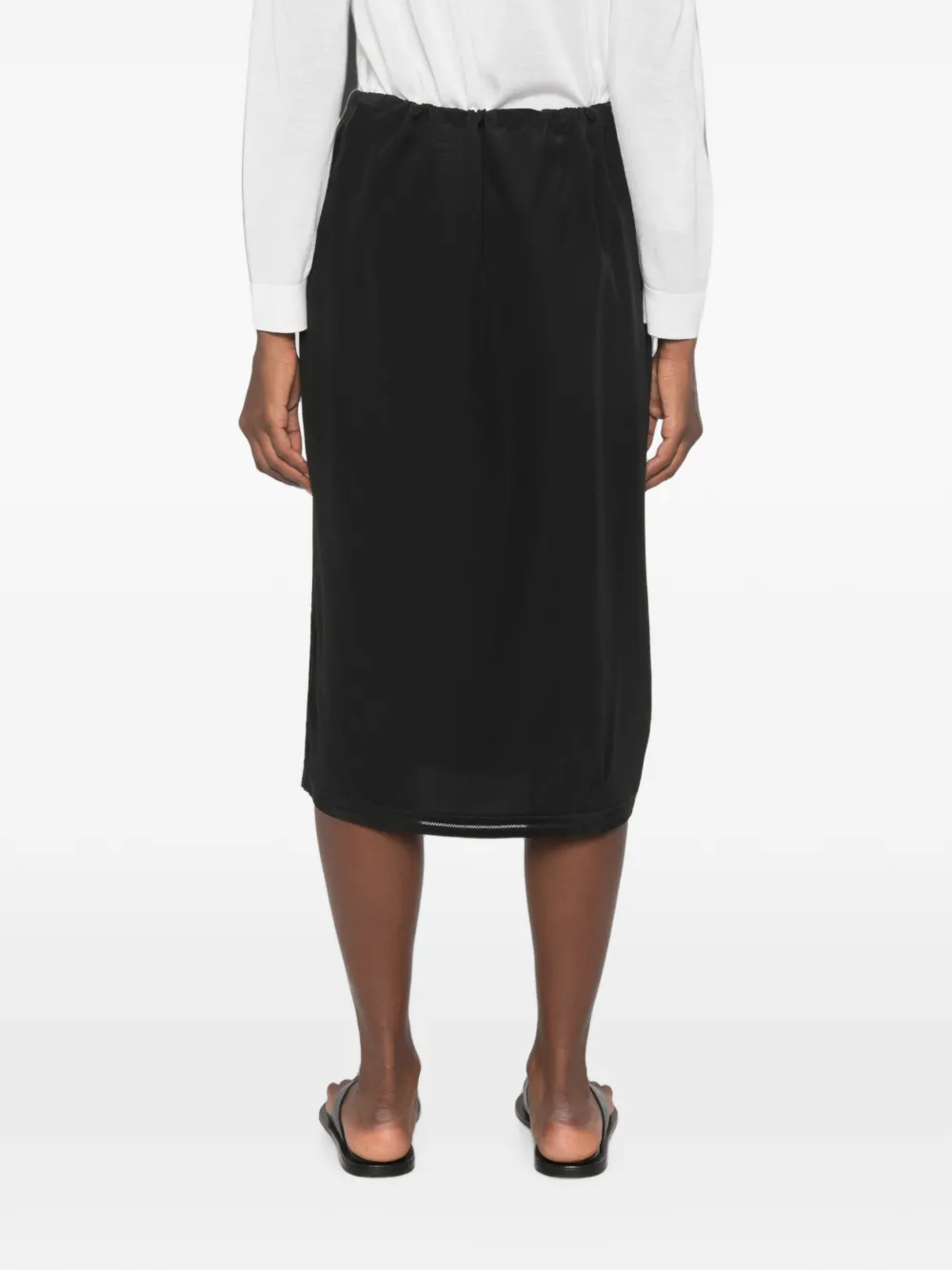 TOTEME drawstring-waist midi skirt Zwart