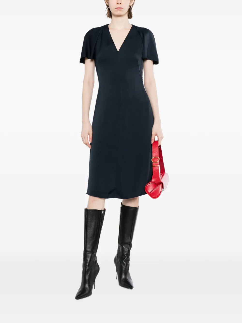 Jil Sander Sablé Envers jurk Blauw