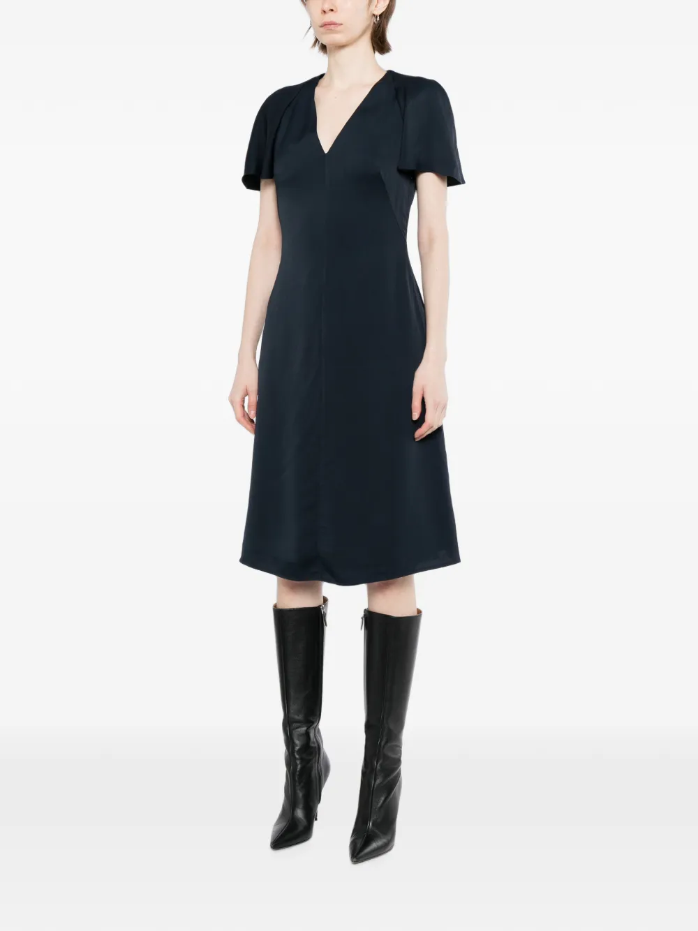 Jil Sander Sablé Envers jurk Blauw