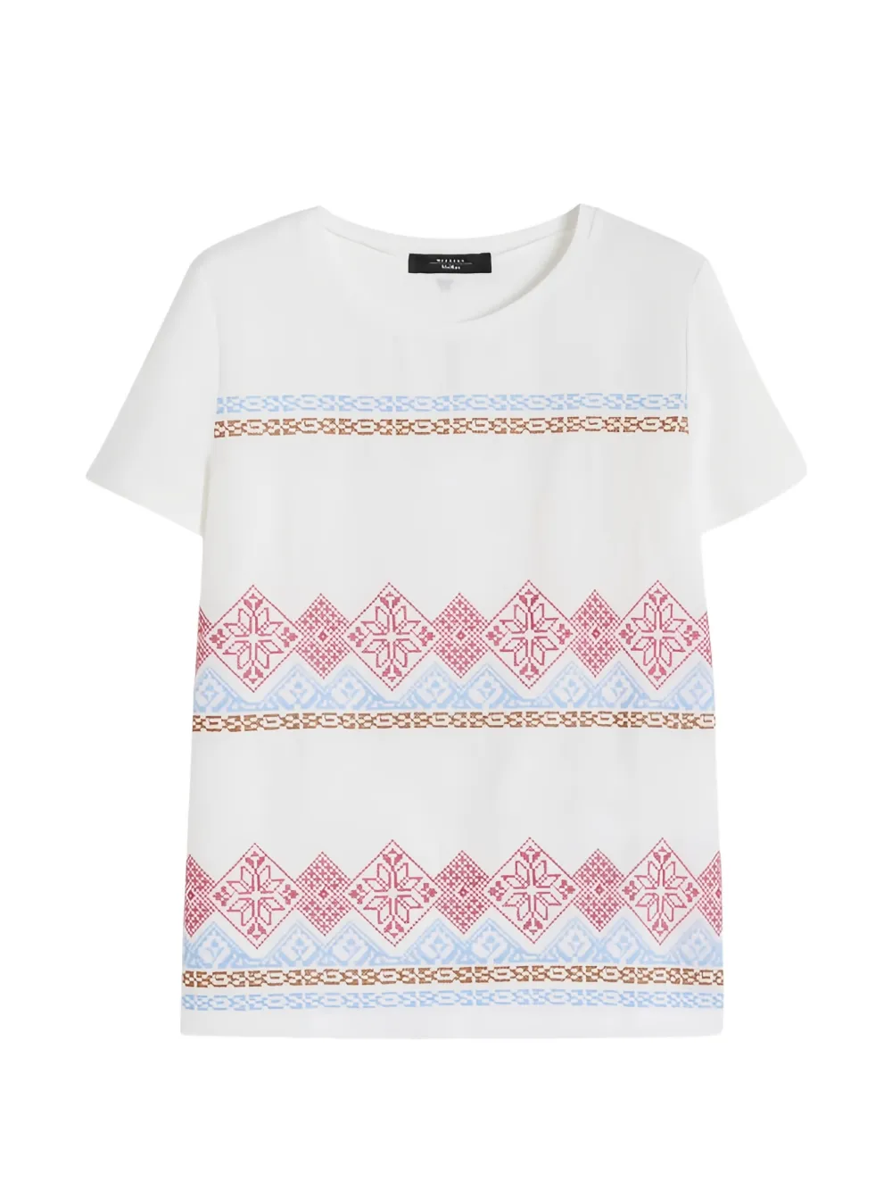 Weekend Max Mara geometric-embroidery T-shirt - Bianco