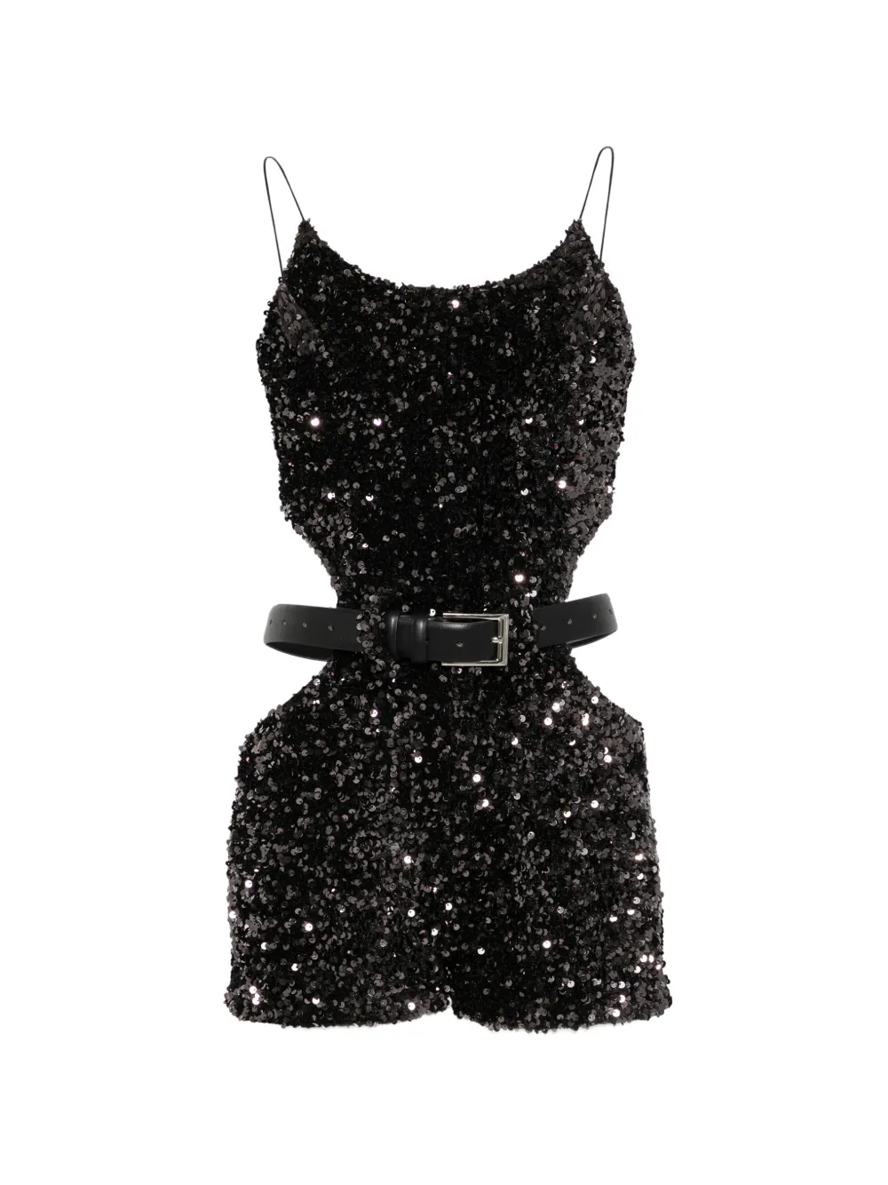 Vestiaire d'un Oiseau Libre Starlight sequin-embellished cut-out playsuit - Nero