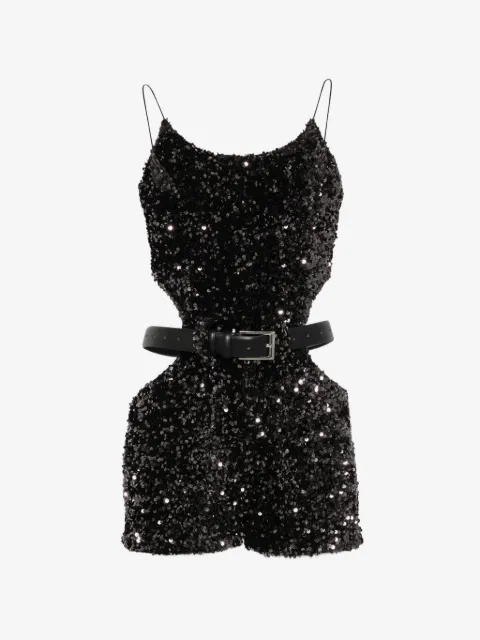 Vestiaire d'un Oiseau Libre Starlight sequin-embellished cut-out playsuit