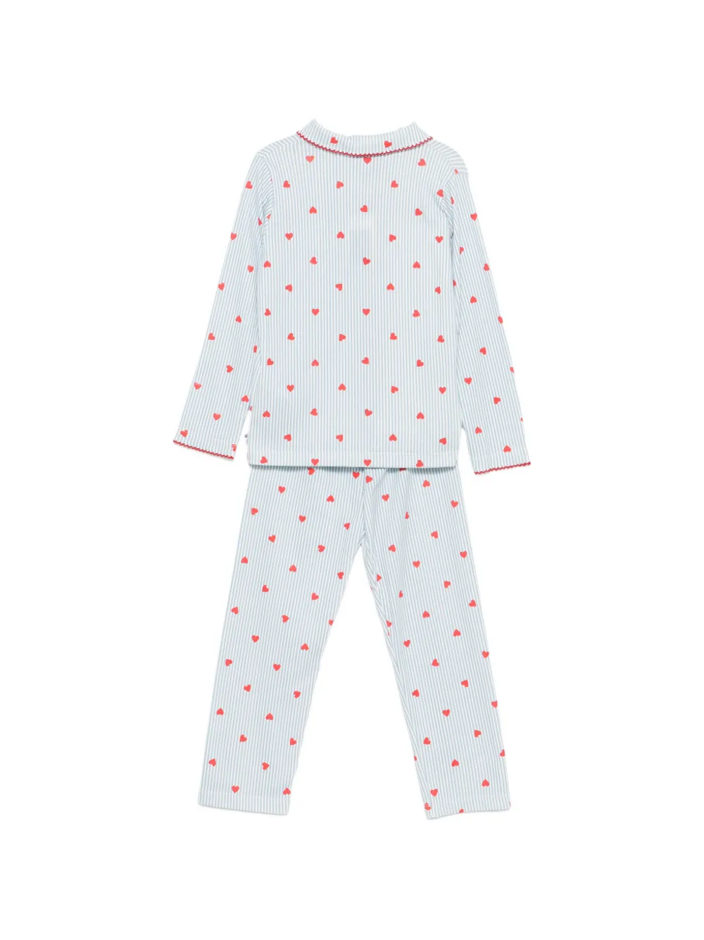 Petit Bateau Gestreepte pyjama met hartprint Blauw