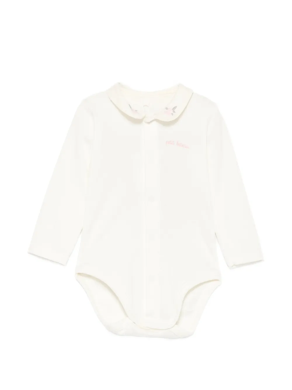 Petit Bateau embroidered-collar body - Toni neutri