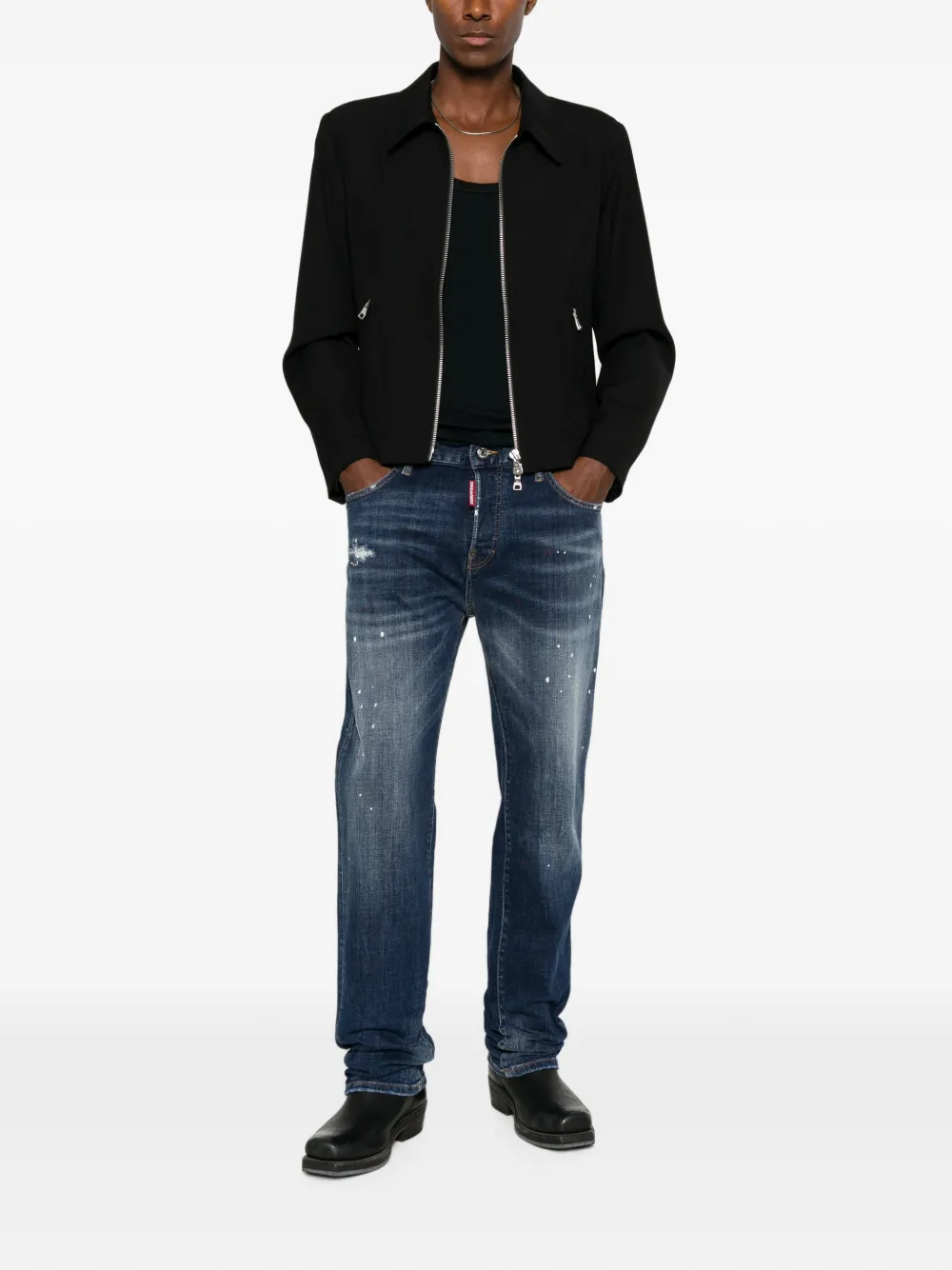 DSQUARED2 paint-splatter Distressed Jeans | Blue | FARFETCH