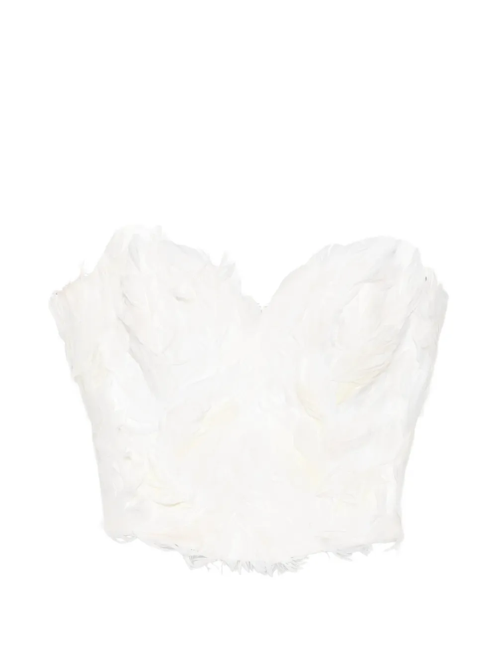 Vestiaire d'un Oiseau Libre feather-embellished corset - Bianco