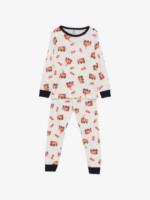Petit Bateau truck-print pajamas