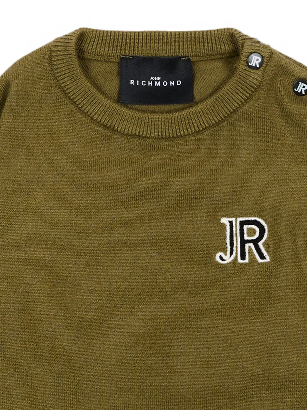 John Richmond Junior Trui met knoopsluiting en logopatch Groen