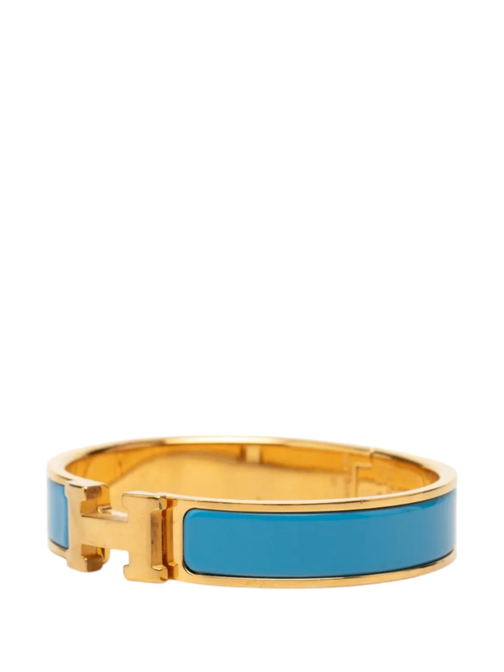 Hermès Pre-owned 2000-2026 Narrow Enamel Clic H Bracelet PM Costume Bracelet in Blue, view 2