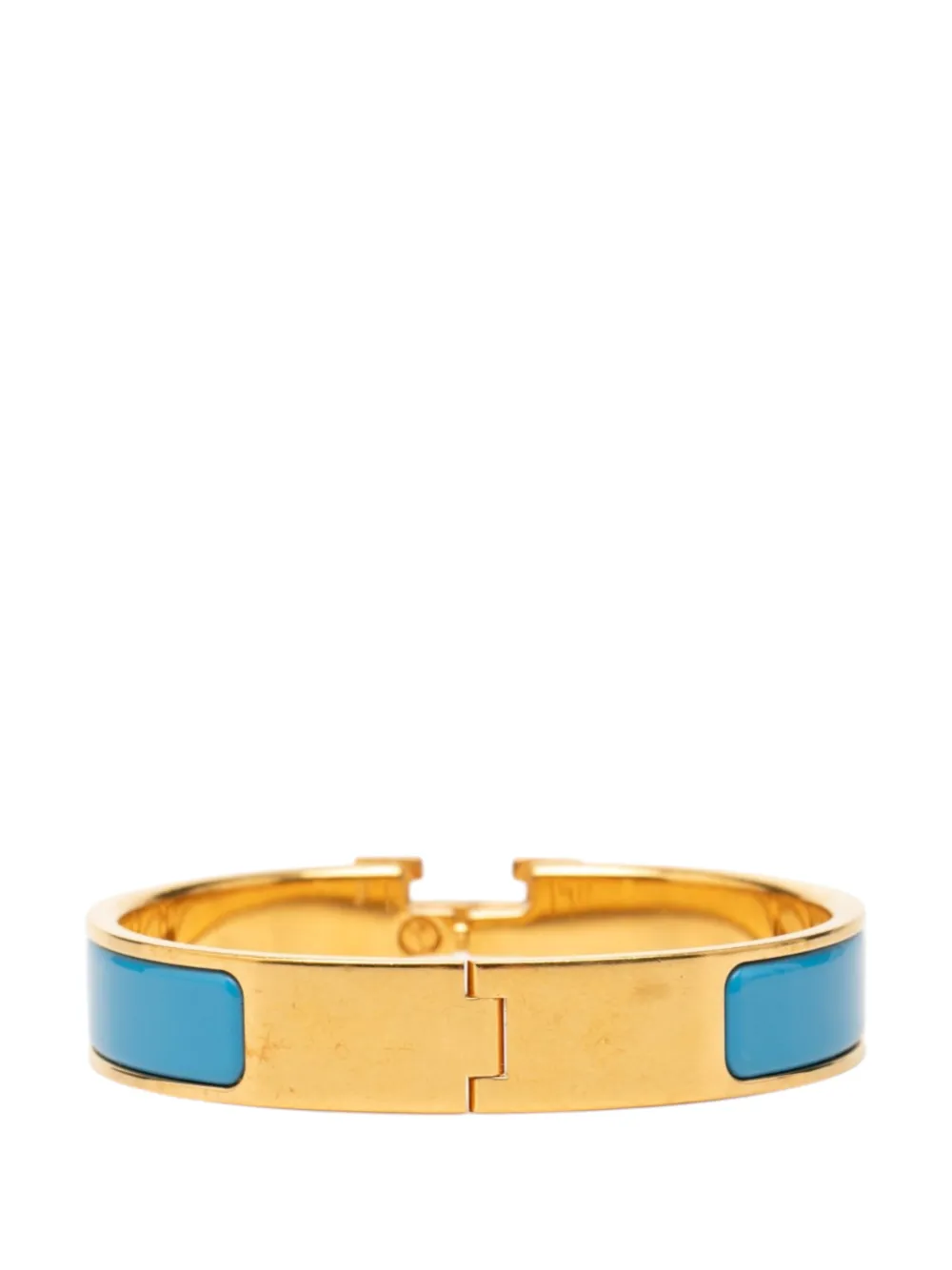 Hermès Pre-owned 2000-2026 Narrow Enamel Clic H Bracelet PM Costume Bracelet in Blue, view 3