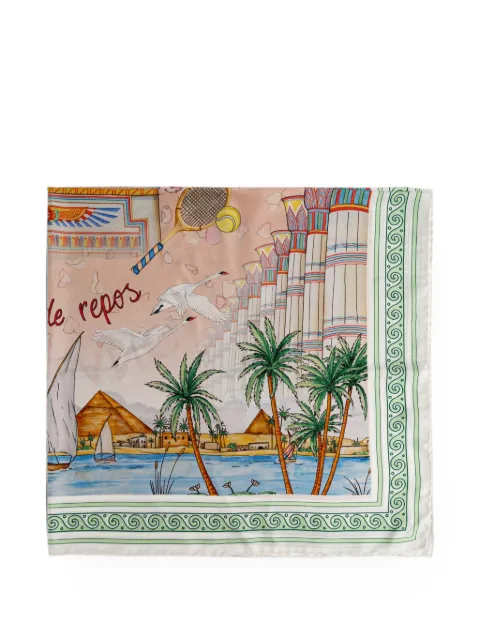 Casablanca graphic-print silk scarf