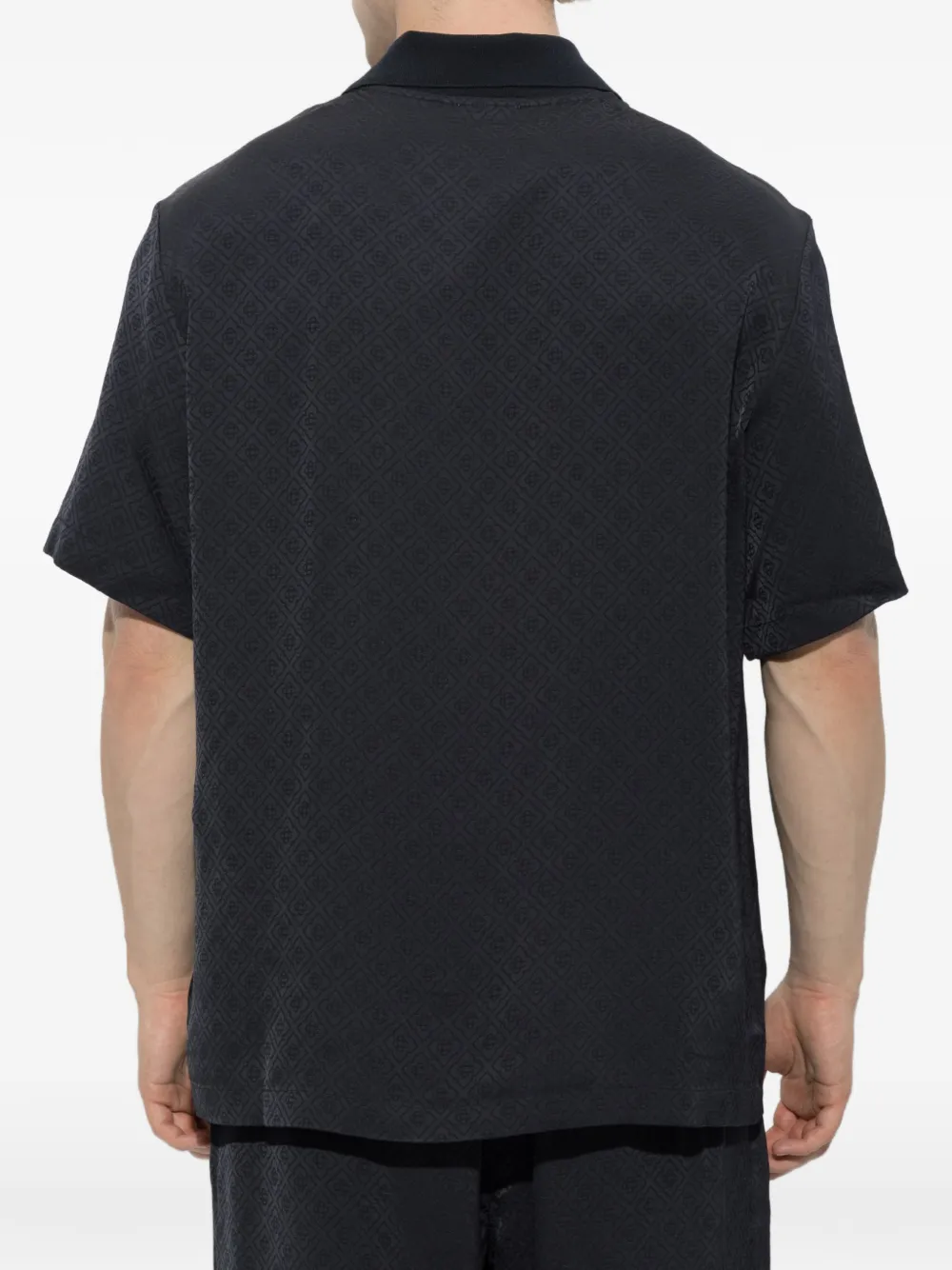 Casablanca Poloshirt met korte mouwen en gebreide kraag Blauw