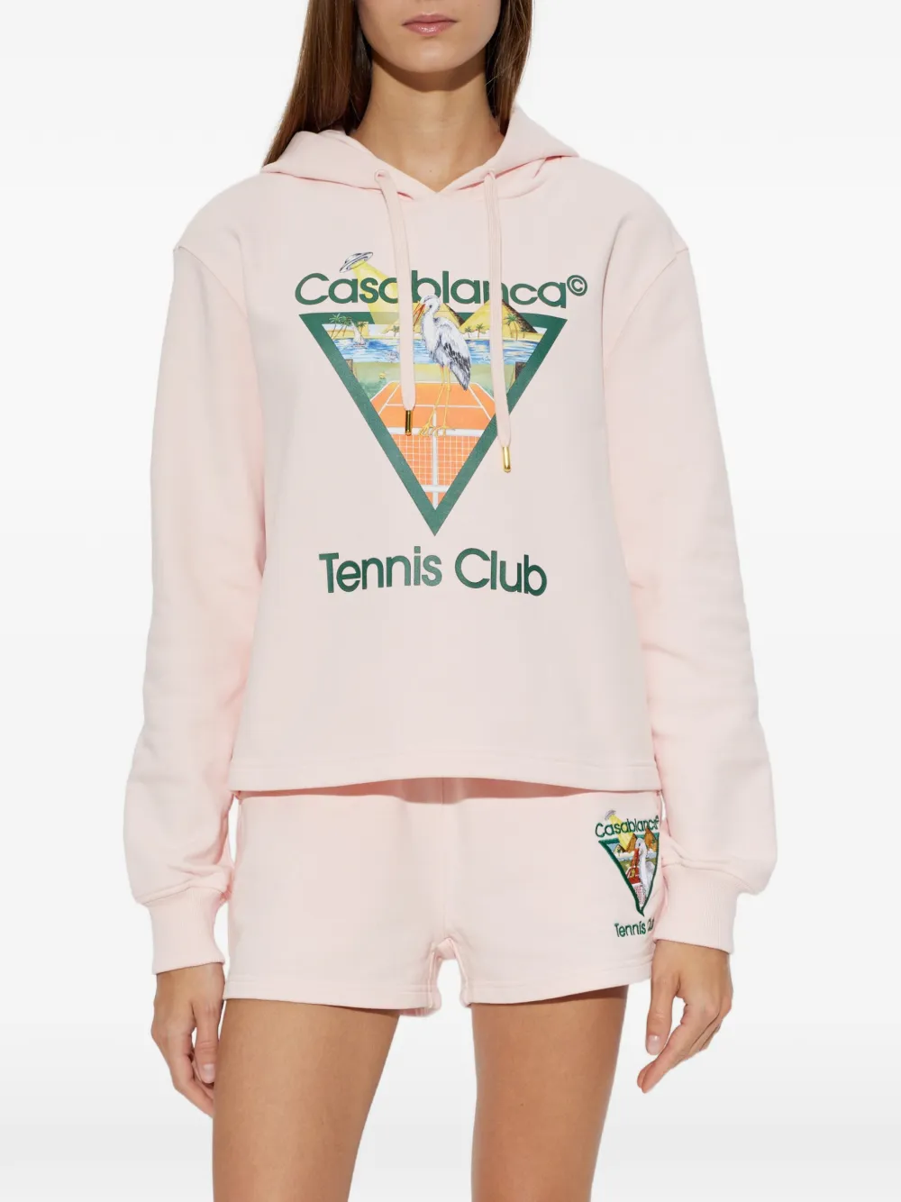 Casablanca Tennis Club hoodie met grafische print Roze