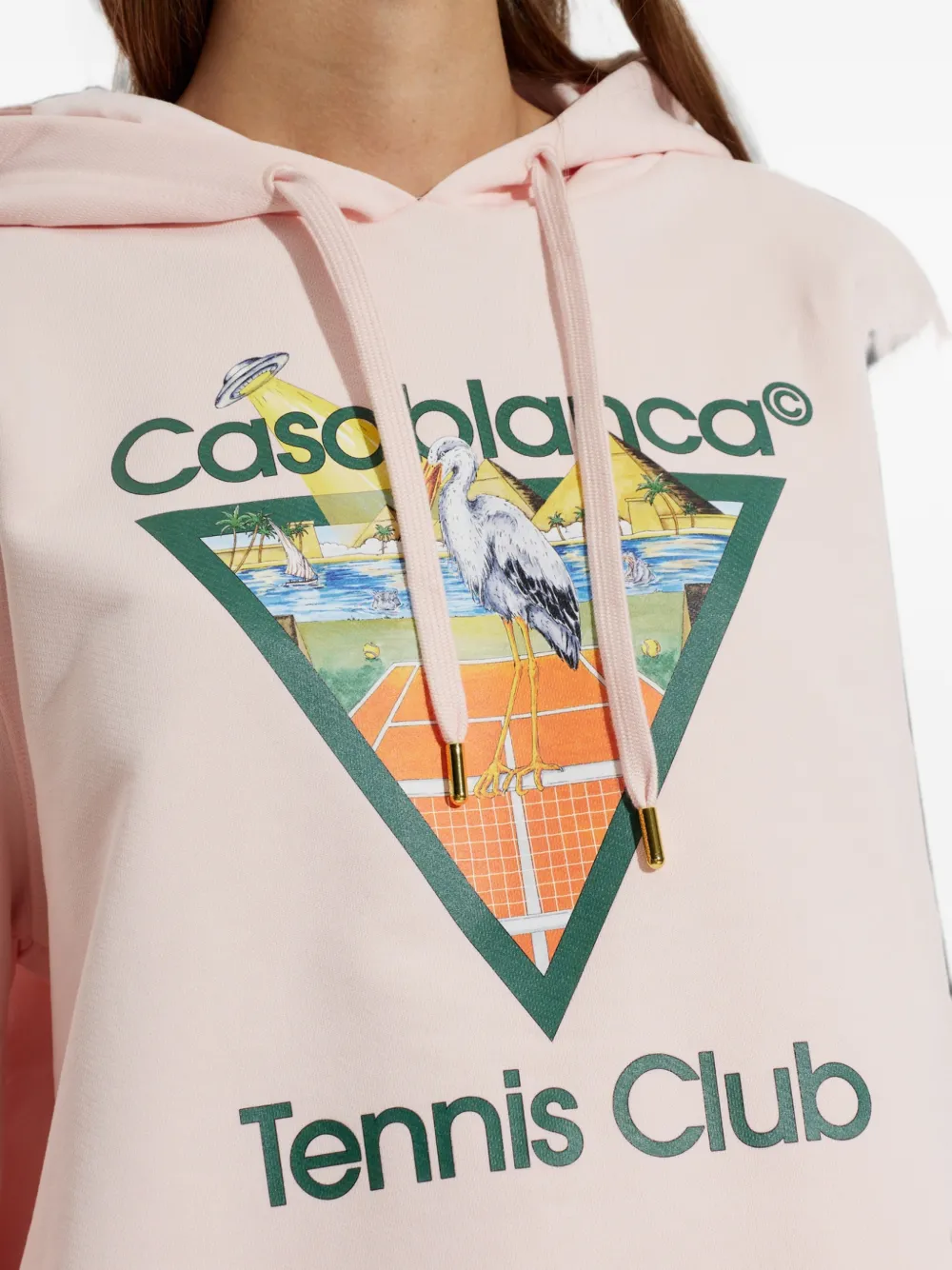 Casablanca Tennis Club hoodie met grafische print Roze