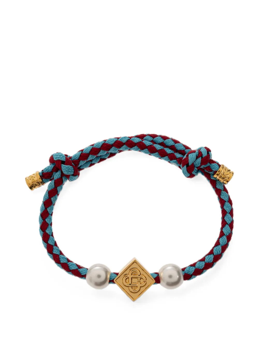Casablanca pearl-embellished braided bracelet - Oro