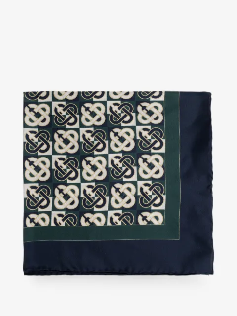 Casablanca monogram-print silk scarf