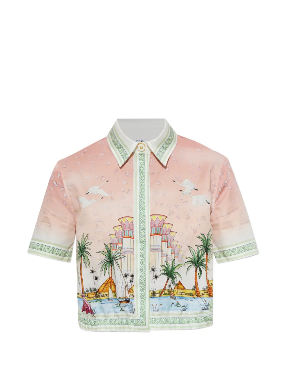Casablanca printed cropped shirt - Pink