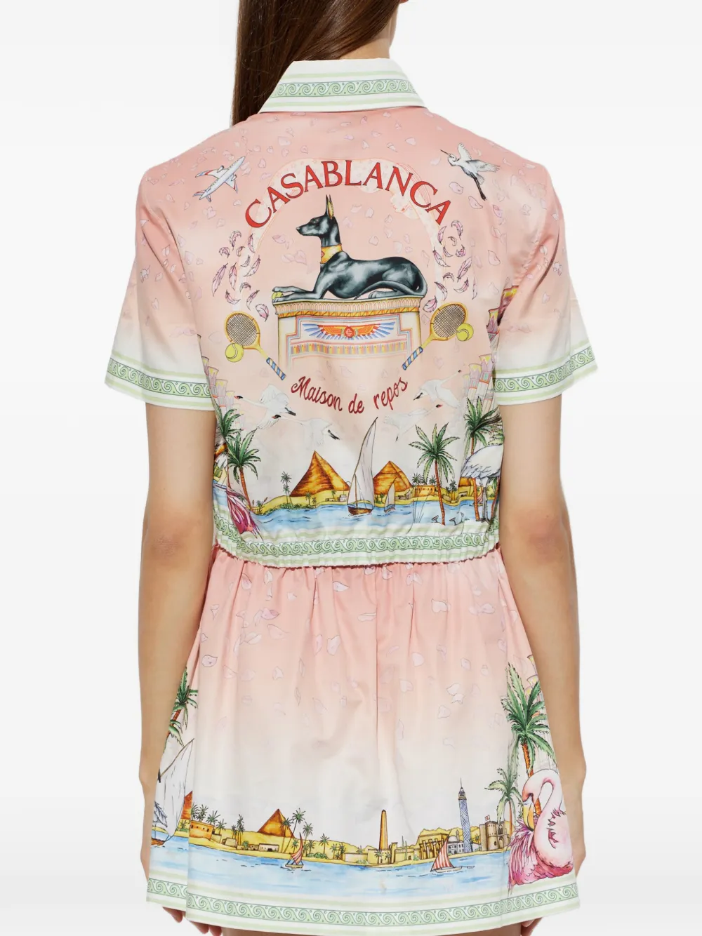 Casablanca Cropped blouse met print Roze