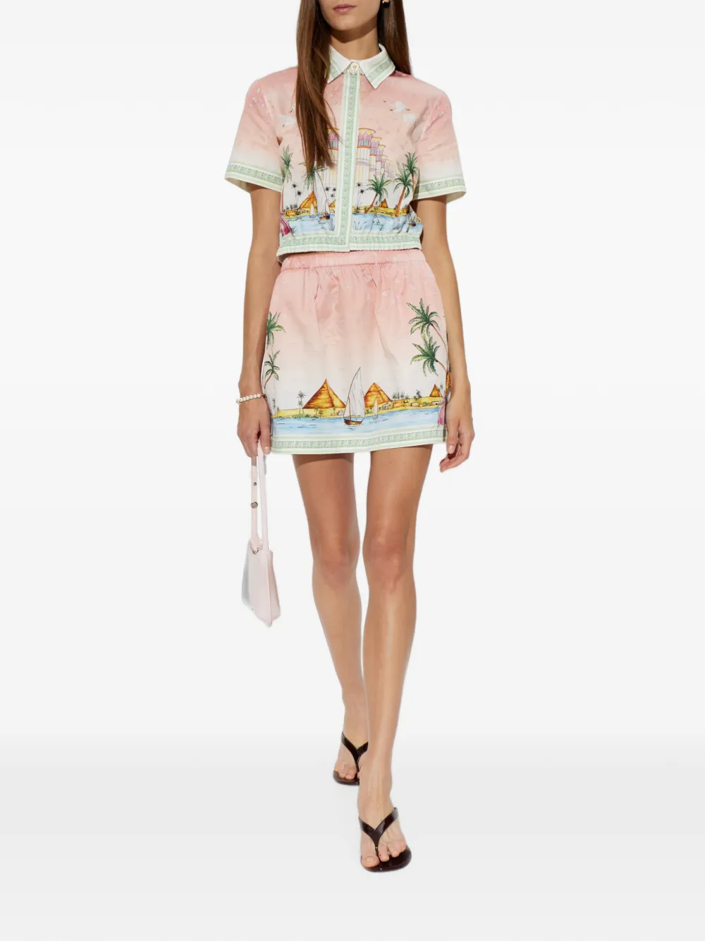 Casablanca Cropped blouse met print Roze
