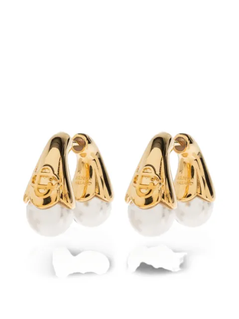 Casablanca Lotus logo-detail pearl earrings