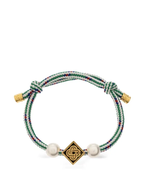 Casablanca bracelet à ornements de perles et plaque logo
