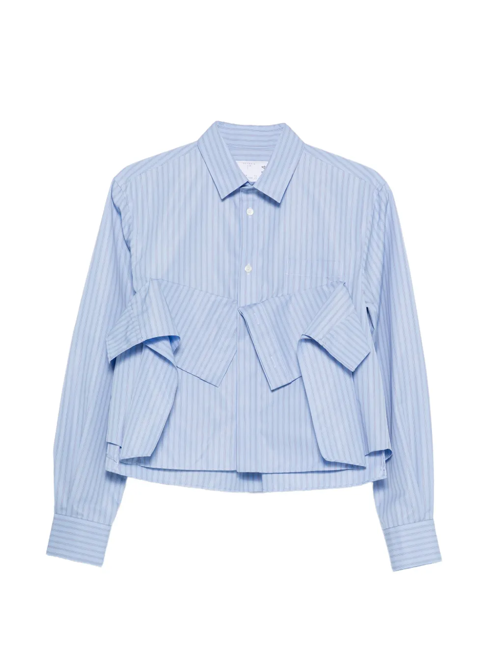 sacai striped ruffled shirt - Blau