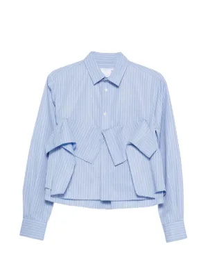 Sacai ストライプ シャツ | ブルー | FARFETCH JP