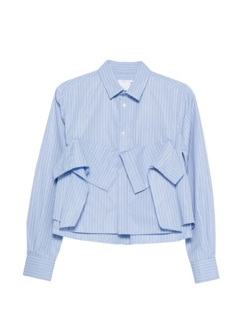 sacai striped ruffled shirt
