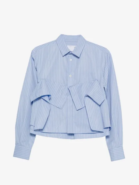 sacai striped ruffled shirt