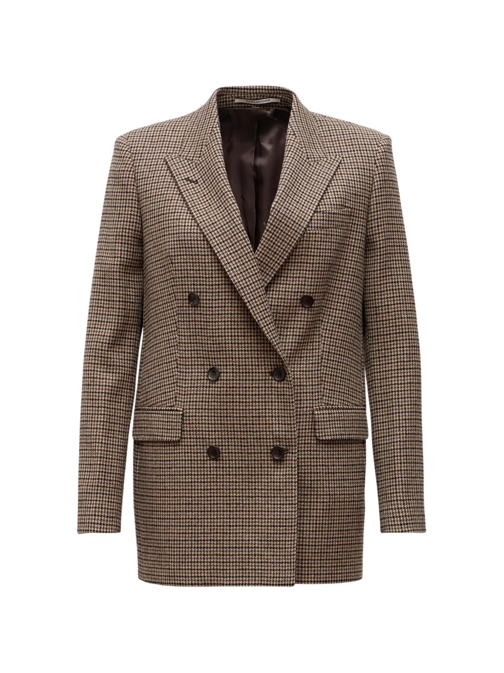 Tagliatore double-breasted houndstooth blazer - Braun
