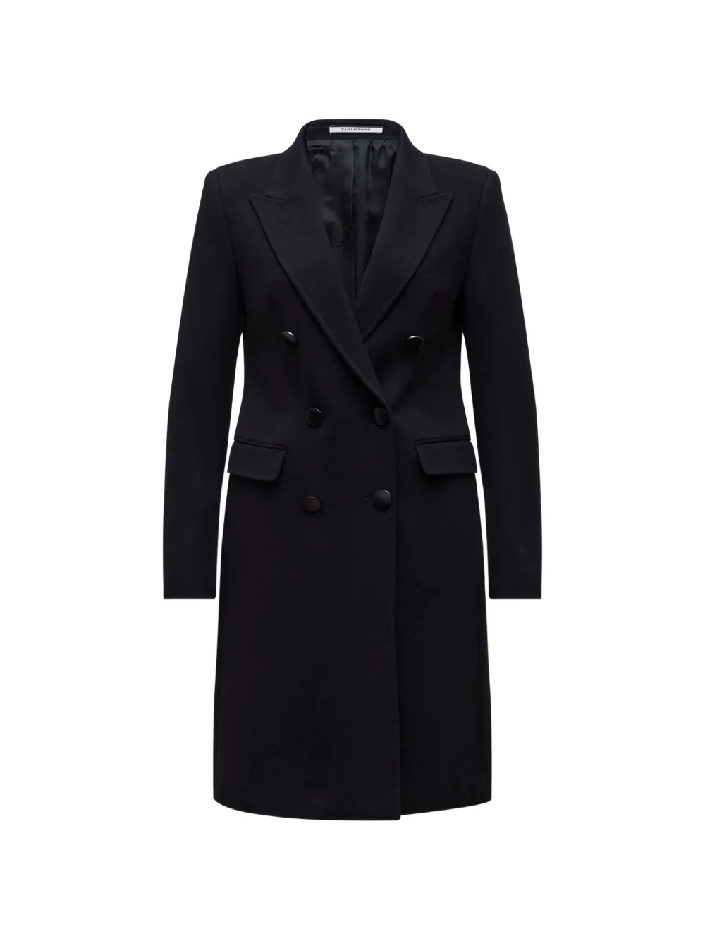 Tagliatore double-breasted peak-lapels coat Zwart
