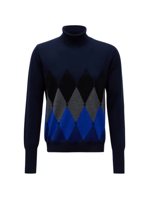 Ballantyne argyle-knit roll-neck sweater