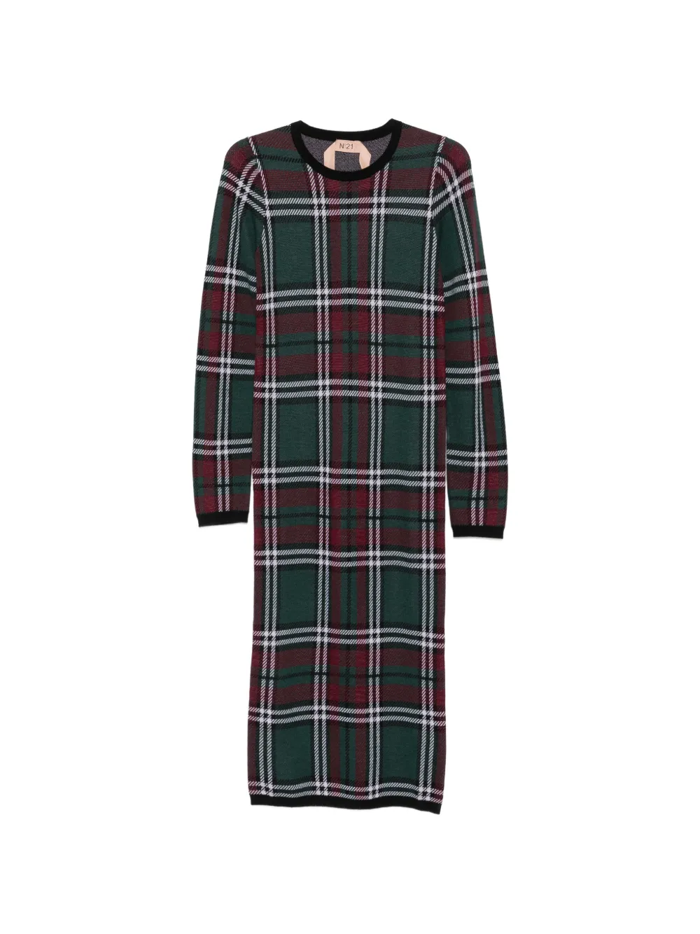 Nº21 tartan-check long-sleeve dress