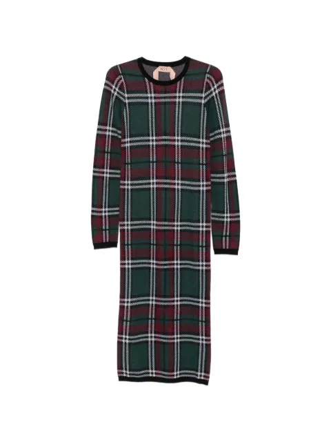 Nº21 tartan-check long-sleeve dress