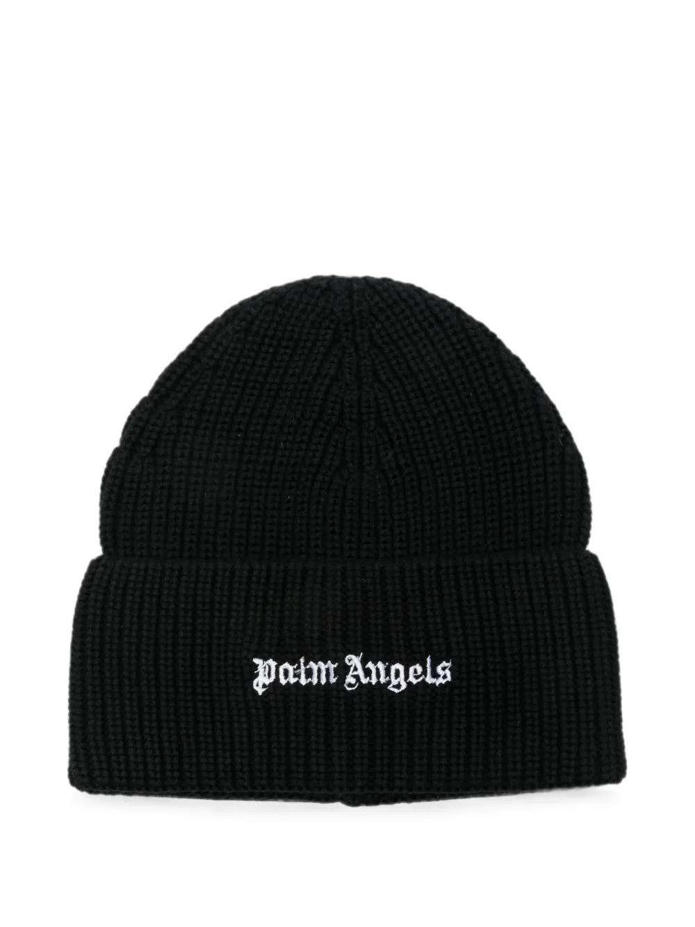 Palm Angels logo-embroidered beanie hat