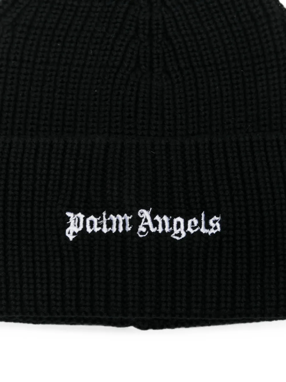 Palm Angels Muts met geborduurd logo Zwart