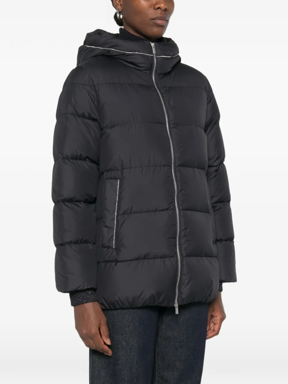 Peserico hooded padded jacket Blauw