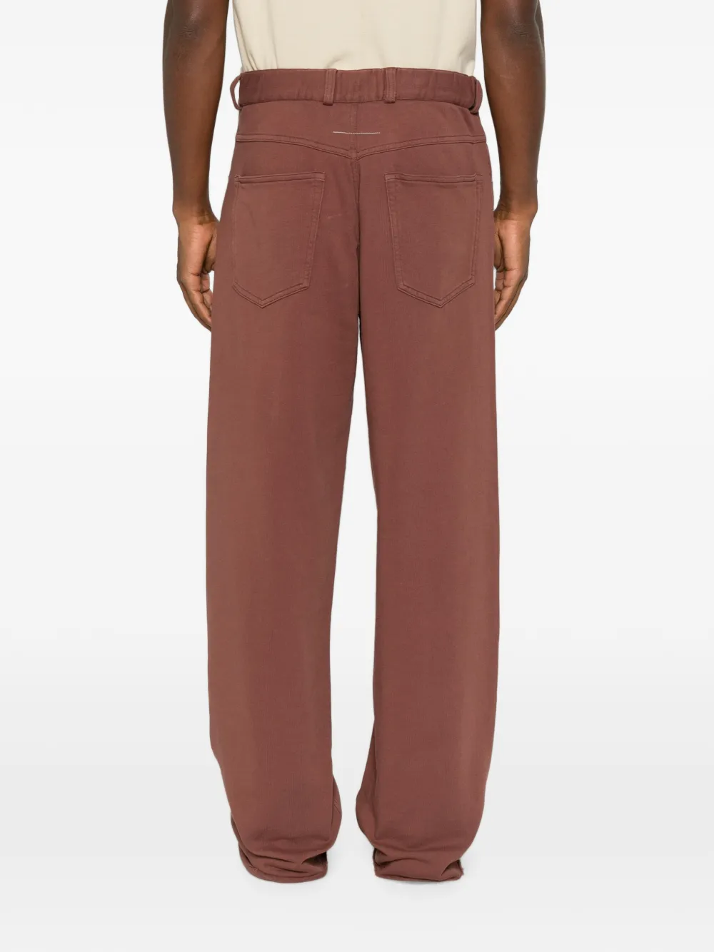 MM6 Maison Margiela Broek met geborduurd logo Bruin